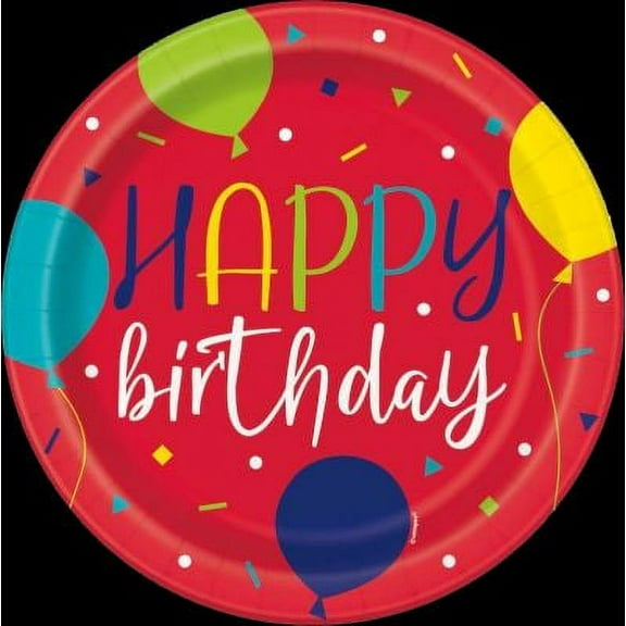 BLLN PRTY BDAY 9" PLT 8CT