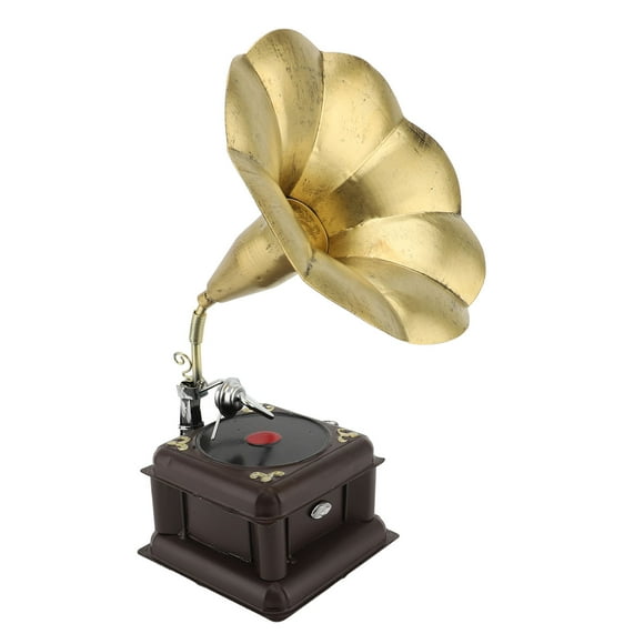 Vintage Phonograph Model, Iron Vintage Record Players Retro Phonograph Gramophone Turntables Ornament for Home Decor, Entryways, Bedrooms
