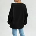 thumbnail image 7 of TKLPEHG Women's Off The Shoulder Sweatshirts Solid Color Casual Drawstring Oversized Sweatshirt Y2k Long Sleeve Fall Pullover Tops (Black,XL), 7 of 7