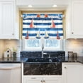 thumbnail image 5 of Yayeee Kitchen Curtains Tier Pair Light Filtering 27"x36" Rod Pocket Short Cafe Window Panel, Blue Sailboats, 5 of 7