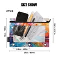 thumbnail image 3 of Abstract Swirling Colorful Blocks 2 Pack Pencil Pouch for 3 Ring Binder Smooth Zipper Folders with Pockets Clear Window Pencil Case, 3 of 6