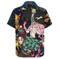 thumbnail image 6 of Demon Slayer Casual Short Sleeve Shirt Lapel Collar Shirt Summer Beach Shirt 6XL, 6 of 8