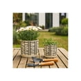 thumbnail image 3 of Ceramic Flower Pots and Planters for Home Decor - Plant Pots for Indoor or Outdoor Succulents and Houseplants - Modern Pots for Plant Stands Ideal for Garden and Patio Set of 2 - 8", 6" Ivory & Tan, 3 of 13