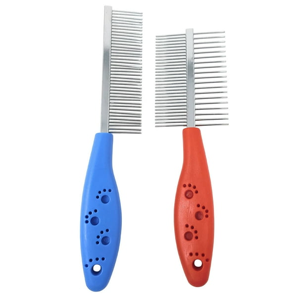 MARS WELLNESS Pet Comb 2 Pack Kit Single Sided Stainless Steel Teeth
