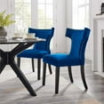 thumbnail image 4 of Modway Curve 20.5" Velvet Dining Side Chairs in Emerald Green/Black (Set of 2), 4 of 10