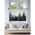 thumbnail image 4 of Sheer Curtains 54 Inch Length, Black Mist Forest Semi Sheer Curtains Light Filtering Window Treatment, Retro Country Watercolor Tree Scenery Privacy Voile Drapes for Living Room Bedroom 52x54 Inch, 4 of 7