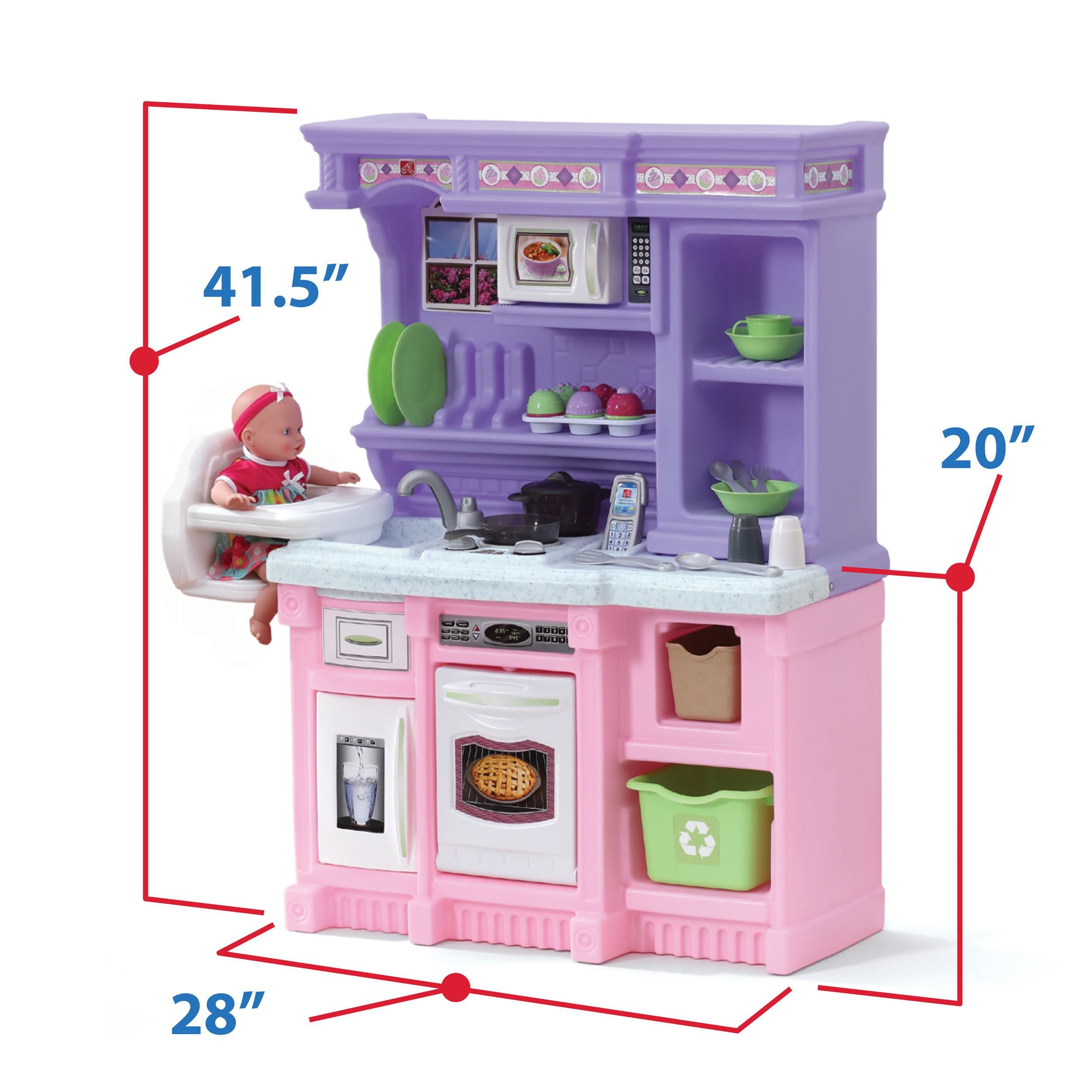 Step2 Little Bakers Pink Toddler Plastic Kitchen Playset with 30 Piece Play Set - image 4 of 17