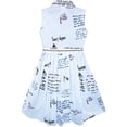 thumbnail image 2 of Girls Dress School Uniform Letter Print Sleeveless Ruffle Dress 7 Years, 2 of 6
