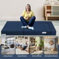 thumbnail image 5 of Folding Sofa Mattress, Convertible Sofa Bed with Pillow, Foldable Memory Foam Sleeper Chair for Living Room, Linen Fabric Futon Floor Couch Guest Bed, 5 of 7