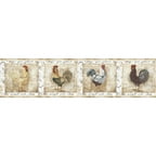 York Wallcoverings Portfolio II Hen and Rooster 15' x 9'' Scenic Border ...