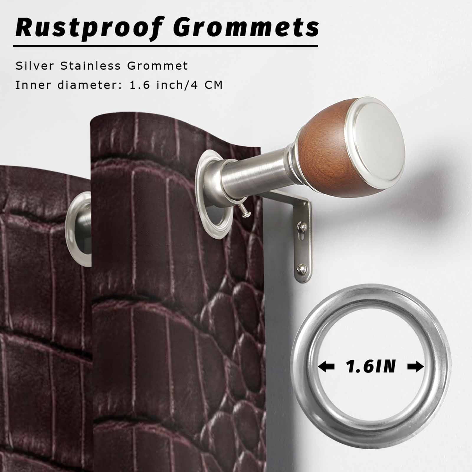 Crocodile Leather Texture Outdoor Curtains for Patio, Luxury Brown Sunshade Privacy Drapes Grommet Waterproof Outside Curtains for Porch/Cabana/Balcony 54"x 108", 1 Panel