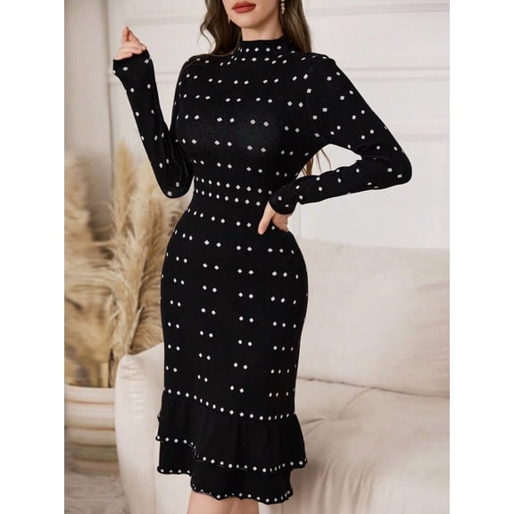 Women's Slim-Fit Knitted Autumn Dress