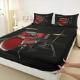 thumbnail image 3 of jejeloiu Gong Shelf Twin Sheet Sets,Musical Instrument Twin Fitted Sheet,Music Rock Flat Sheet For Girls Boys,Ultra Soft Home Decor,3-Piece, 3 of 7