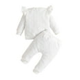 thumbnail image 2 of Chemises pour Filles, Hauts Décontractés Mode pour Filles à Manches Longues Col Rond Bouton Ensembles de Pantalons Longs Unis, 2 of 7