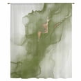 thumbnail image 2 of Sage Green Marble Sheer Curtains 54 Inches Long, Modern Ombre Abstract Ink Painting Art Light Filering Curtains, Breathable Simi Curtain Privacy Drapes for Kitchen Bathroom Small Window Treatment, 2 of 9