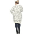 thumbnail image 4 of White Mark Women's Leopard Sherpa Cardigan Coat, 4 of 6