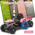 thumbnail image 6 of 24V Kids Ride on Toys Cars with Parental Remote, 3 Speed Toddler Ride on Tractor with Trailer, Kids' Electric Vehicle Car with MP3, Bluetooth, Battery Powered Riding Toys for Girls Aged 3-6, Pink, 6 of 8