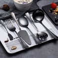 thumbnail image 3 of 6-Piece Serving Flatware Silverware Set, Utensil Set,Include Cake Server, Slotted Spoon Black, 3 of 3