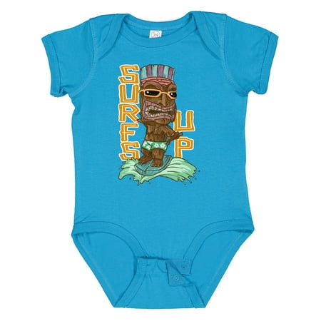 

Inktastic Vacation Tiki God on a Surfboard Surf s Up! Gift Baby Boy or Baby Girl Bodysuit