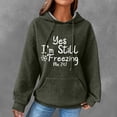 thumbnail image 1 of Offres Flash! Aqestyerly Hauts de Noël pour Femmes Liquidation Mode Décontractée Manches Longues Col Rond Chandails en Molleton Blouse Chandail à Capuchon Simple, 1 of 3