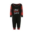 thumbnail image 2 of Family Matching Christmas Pajamas Set 2021 Santa Printed Sleepwear Long Sleeve Tops Plaid Pants for Baby Adults, 2 of 10