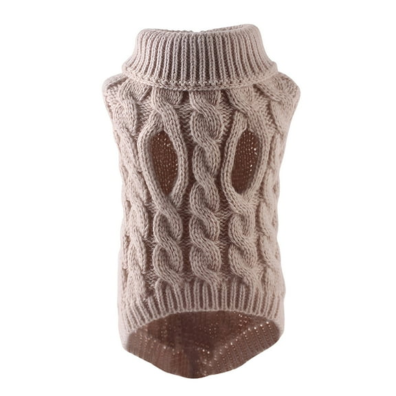 TELOLY Dog Sweater,Quick-Drying Design Small Dog Sweater,Comfortable Wear Dog Coats for Small Dogs,Beige,L
