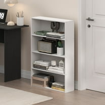 Furinno Basic 4-Tier Open Shelf Bookcase, Bookshelf, Storage Organizer, 6 x 24 x 35, White