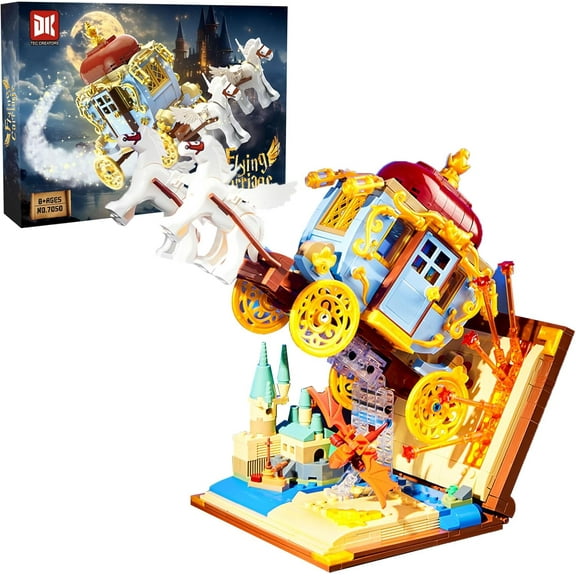 GZBrick Magic World Potter Flying Carriage Building Sets Horse with Harry Book Compatible with Lego for Boys Girls 712PCS