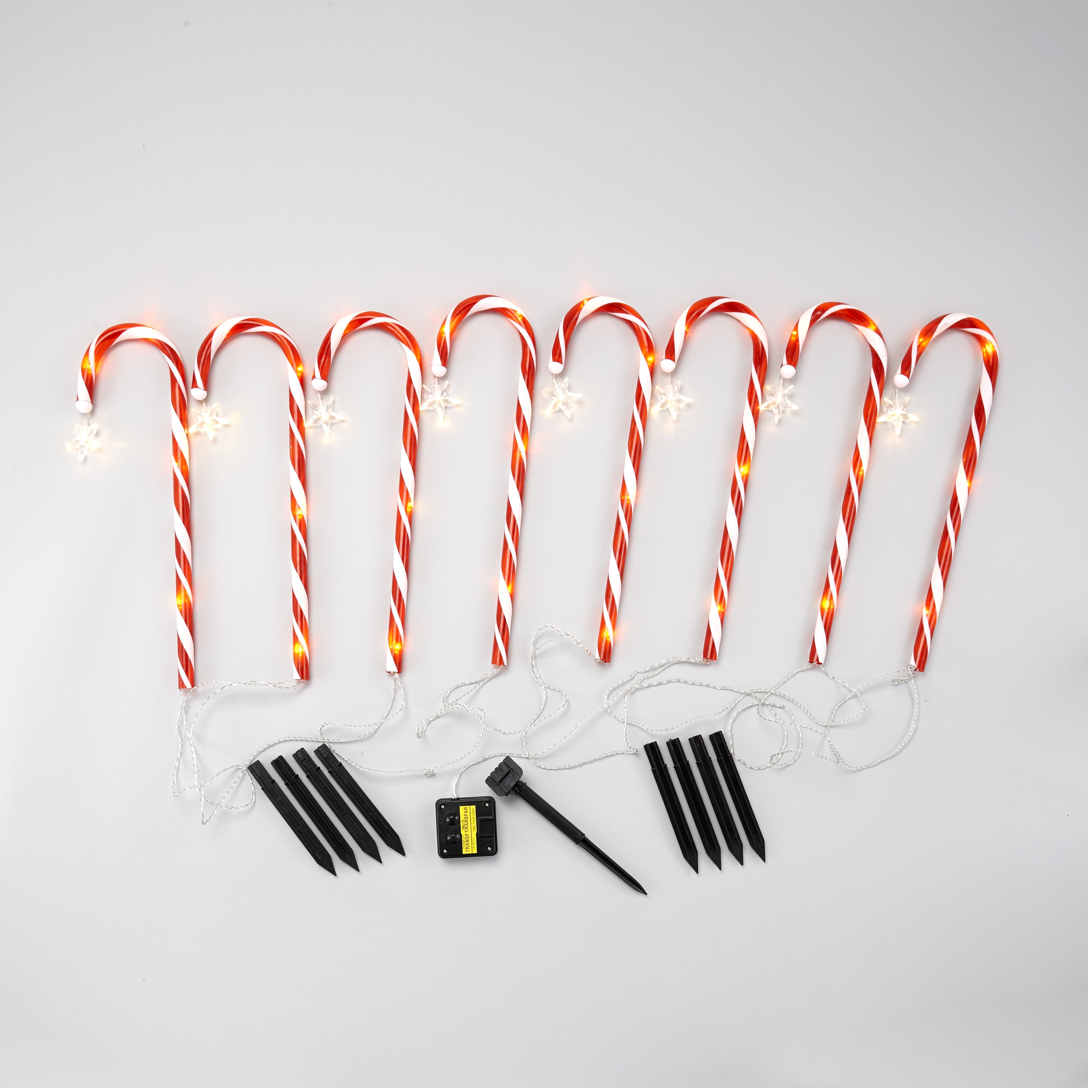Candy Cane Pathway Stakes for Christmas - Solar Powered Decoration ...