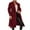 Wine, variant on jsaierl Women Trench Coat Long Sleeve Pea Coat Open Front One Button Wool Blend Solid Long Jacket Overcoat Outwear