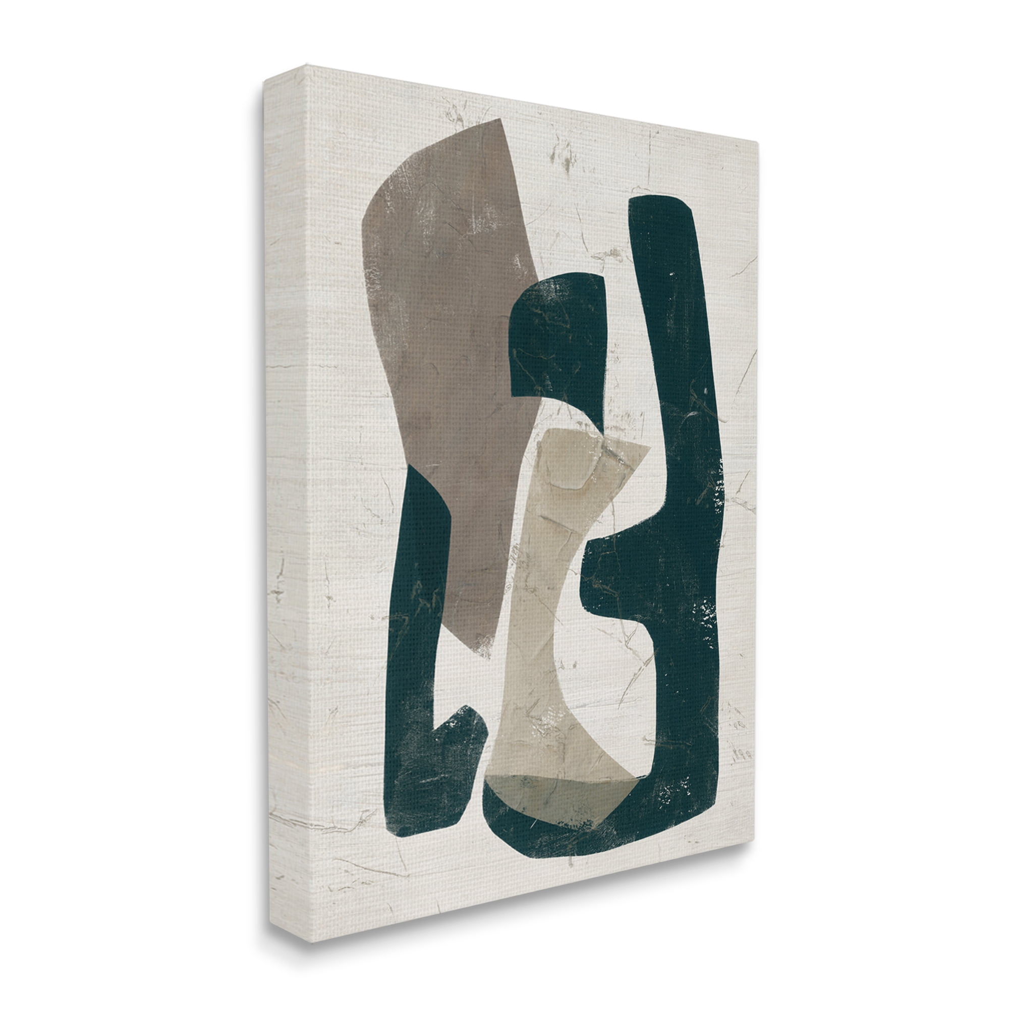 Stupell Industries Weathered Abstract Shapes Modern Geometric Neutral Tones Painting Gallery Wrapped Canvas Print Wall Art, Design by June Erica Vess