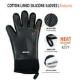 thumbnail image 3 of BBQ Butler Heat Resistant Cotton Lined Silicone Grilling Gloves - BBQ Gloves - 2 Gloves, 3 of 7
