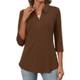 thumbnail image 5 of Fantaslook Womens Polo Shirts Business Casual 3/4 Sleeve Tops V Neck Dressy Work Blouses Office Clothes, 5 of 10