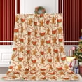 thumbnail image 2 of Christmas Fuzzy Blanket Gingerbread Man Candy Cane Throw Blanket Xmas Winter Soft Cozy Flannel Blanket for Home Bed Sofa Couch Chair, 50 x 60 Inch, 2 of 6