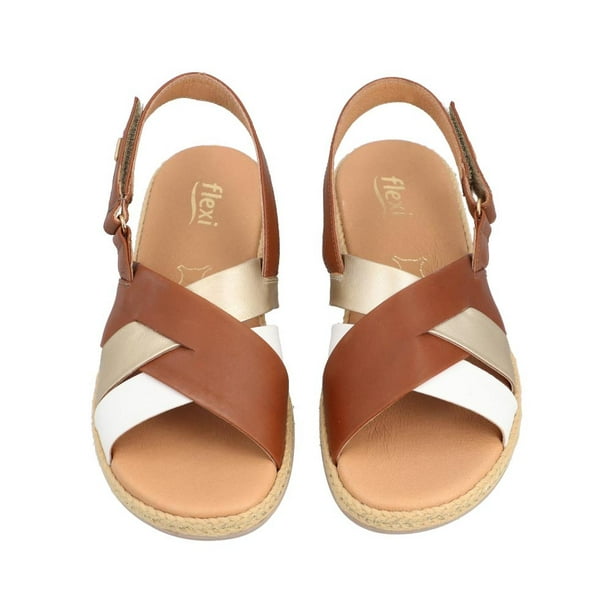 Sandalias Mujer Flexi Piel Cómodas Huaraches Ligeros cafe 26 Flexi