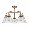 thumbnail image 2 of Innovations Lighting  Cone - 5 Light 26" Stem Hung Chandelier Antique Copper/Seedy, 2 of 2