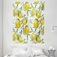 thumbnail image 1 of Nature Tapestry, Vibrant Citrus Branch with Blooms Delicious Plant Garden Watercolor Print, Wall Hanging for Bedroom Living Room Dorm Decor, 60W X 80L Inches, Olive Green Yellow, by Ambesonne, 1 of 2