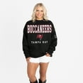 thumbnail image 4 of Women's Gameday Couture Black Tampa Bay Buccaneers Oversized Level Up Black Label Premium Fleece Sweatshirt, 4 of 6