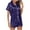 Dark Blue, variant on IROINNID Sleepwear Sets for Women Two-Pieces Silk Homewear Soft Tops with Shorts Nightwear Pajamas Set,Burgundy