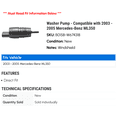 thumbnail image 2 of Washer Pump - Compatible with 2003 - 2005 Mercedes-Benz ML350 2004, 2 of 2
