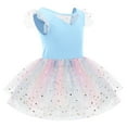 thumbnail image 2 of IBTOM CASTLE Toddler Kids Girls Sequins Star Ballet Dance Dress with Glitter Tutu Skirted Leotard Colorful Mesh Ballerina Dancewear 3-4 Years Blue, 2 of 8
