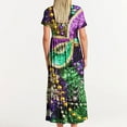 thumbnail image 5 of 2024 Summer Maxi Dress for Women Fashion Plus Szie Mardi Gras Printed Carnival Short Sleeve Crewneck Dress Casual Flowy Tiered Maxi Beach Dress With Pockets Up to 65% off!, 5 of 6