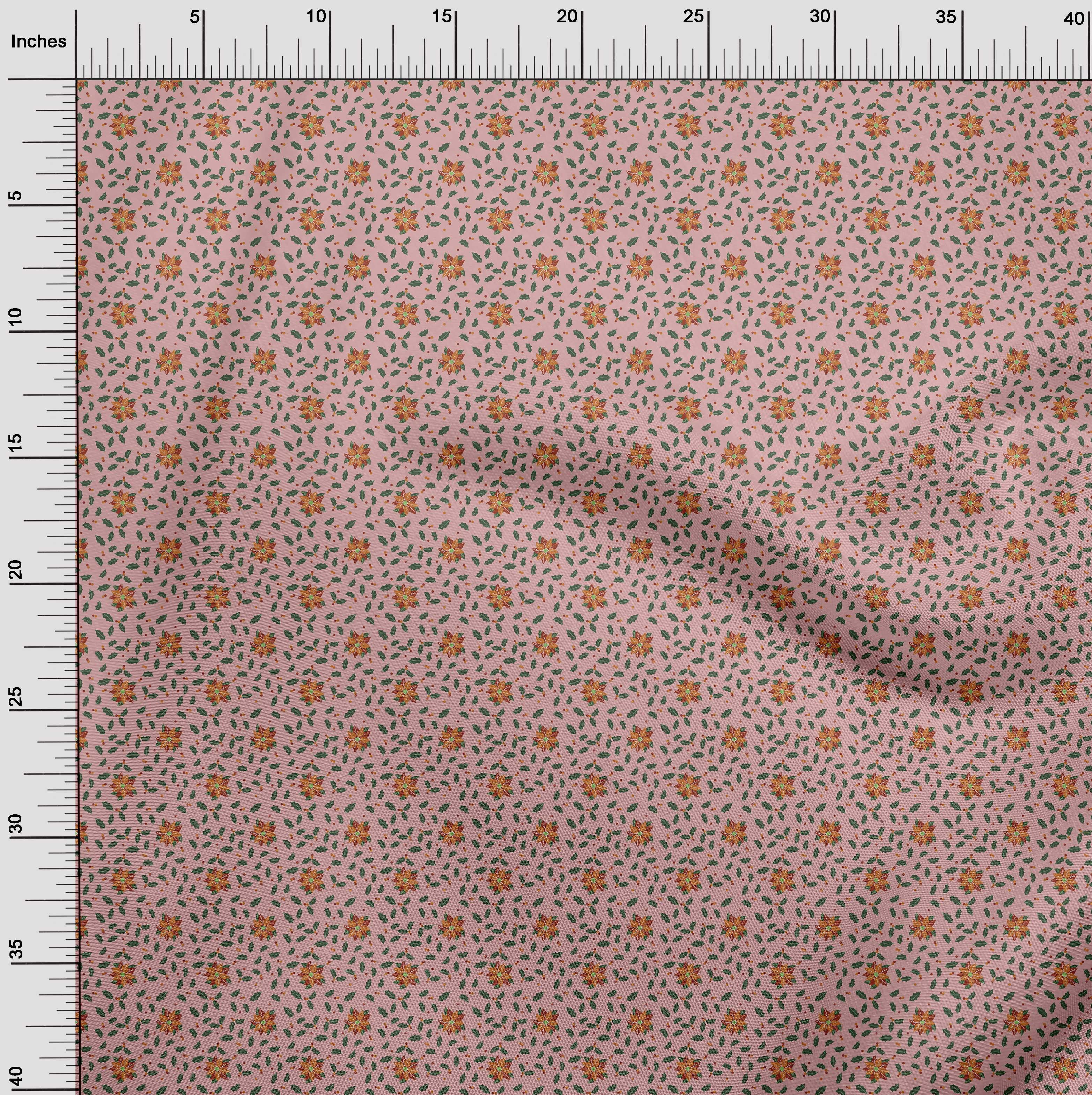 oneOone Cotton Jersey Light Pink Fabric Christmas Sewing Material Print Fabric By The Yard 58 Inch Wide