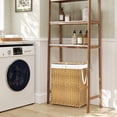 thumbnail image 4 of CONCETTA Laundry Hamper with lid, No Install Needed, 90L Wicker Laundry Baskets Foldable Removable Liner Bags, Yellow, 4 of 8