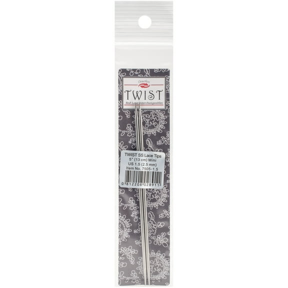 ChiaoGoo 5 Inch (13 cm) TWIST Lace Stainless Steel Knitting Needle Interchangeable Tips (All Sizes)