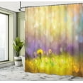 thumbnail image 5 of Ambesonne Floral Shower Curtain, Yellow Dandelion Field, 69"Wx70"L, Purple Green, 5 of 5