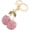 Pink, variant on Rhinestone Cherry Keychain Sparkling Fruit Cherry with Leaves Keyring in A Box for Bag Purse Wallet Cellphone or Car Pendant
