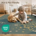 thumbnail image 4 of ODIKA 5'x7' Blue Gold Geometric Mosaic Design Washable Area Rug Intricate Inspired Patterns Easy Care, Non-Shedding, Pet Friendly, for Small Living Room, Bedroom, 4 of 7