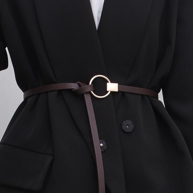 SUTENGDA Ceinture Noire Nouée pour Femmes en Été Robe Fine et Polyvalente Ceinture de Taille Simple