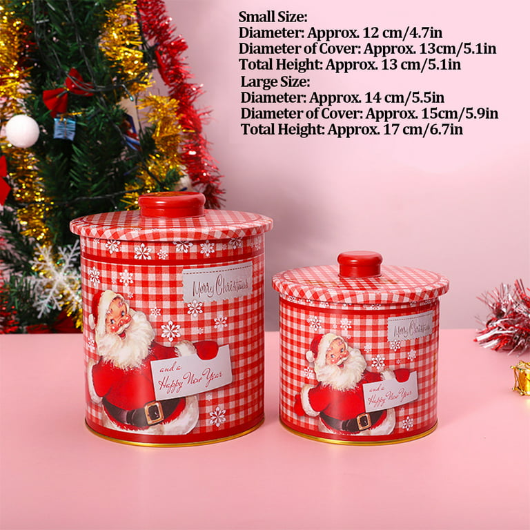 Sliner 6 Pcs Christmas Cookie Storage Buckets with Lids Holiday Plastic  Cookie Storage Containers Santa Claus Snowman Cookie Containers Red and  Blue